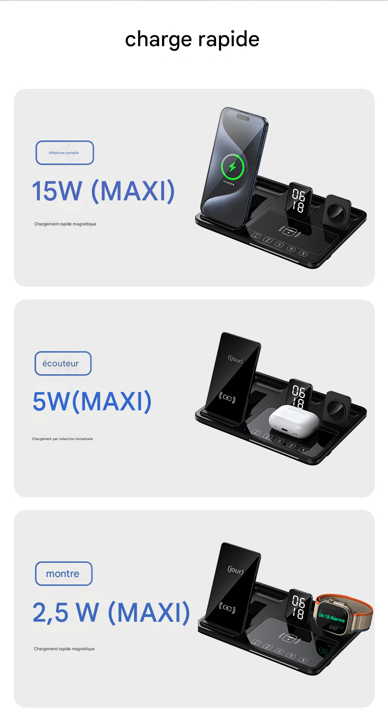 Chargeur sans fil 4 en 1