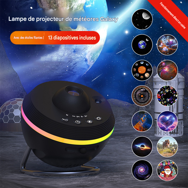 Lampe projecteur ciel étoilé USB avec 13 films décoratifs